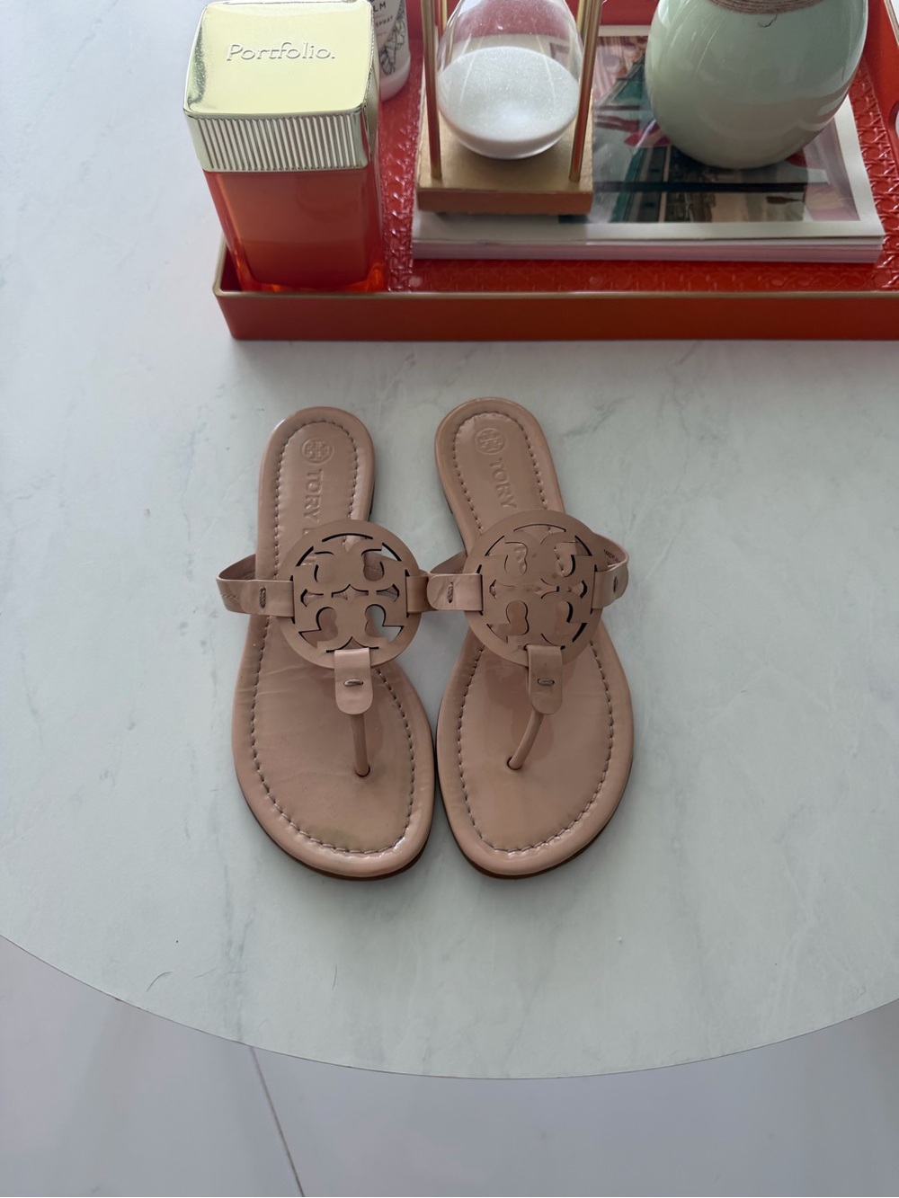 Tory Burch Leather Thong Sandals - Blush